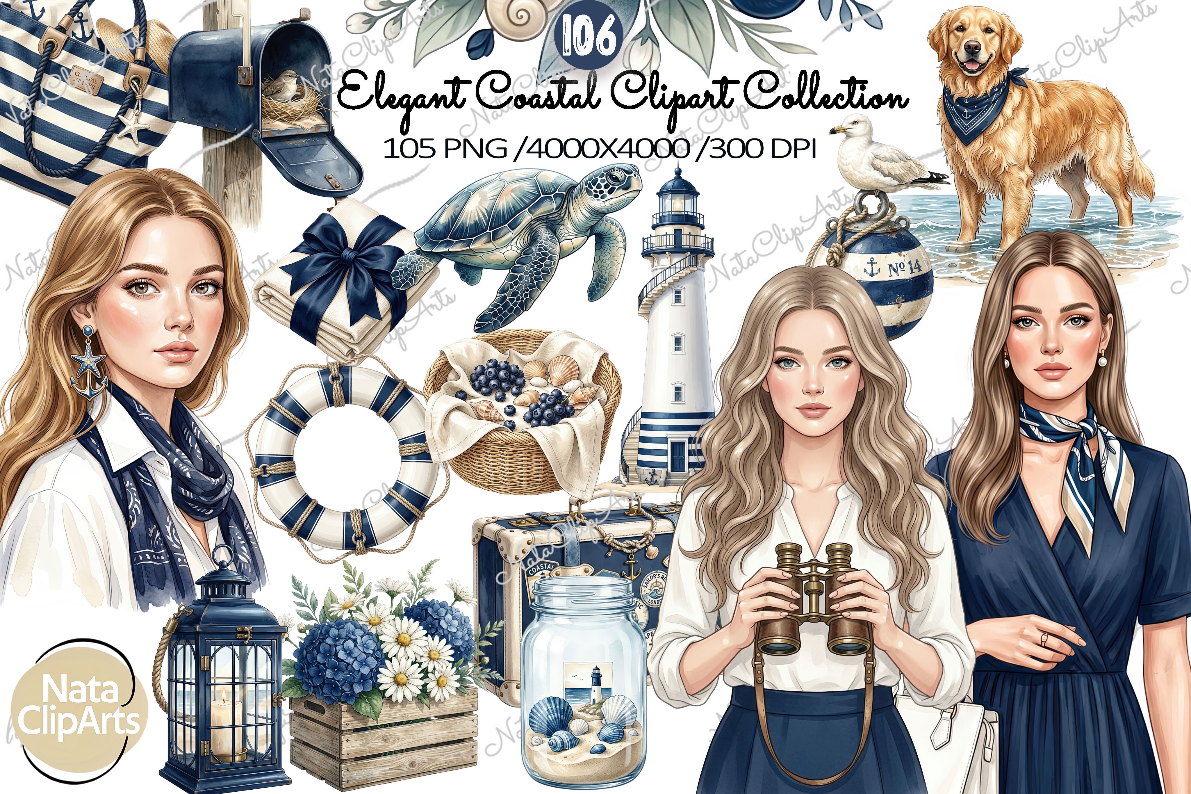 Coastal Girls Clipart PNG