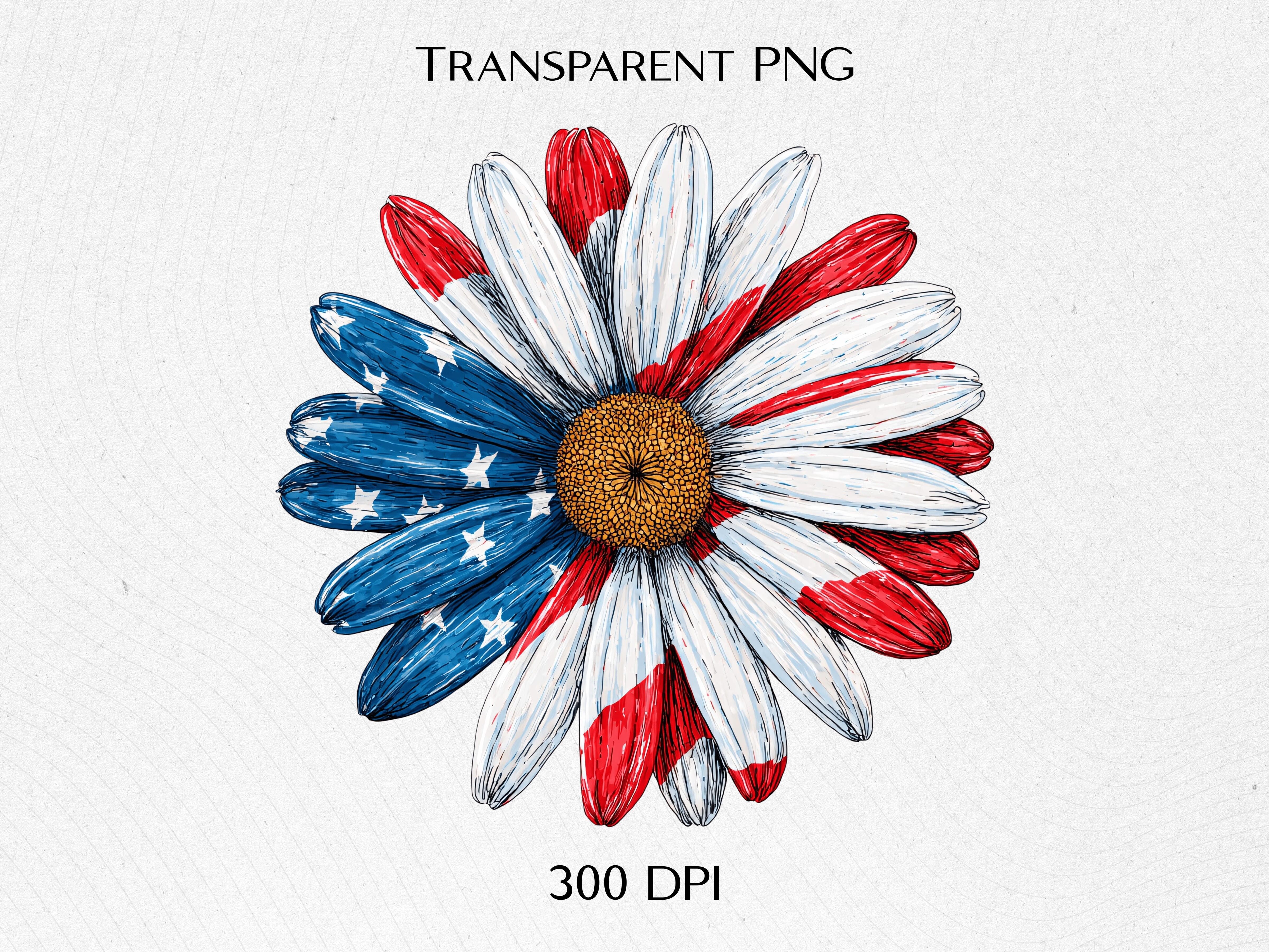 Patriotic Daisy PNG